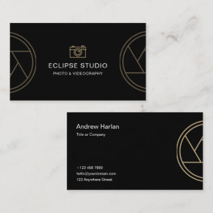 Anpassningsbar Branded Black Minimalist Photograf Visitkort