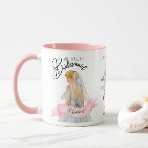 Anpassningsbar Branded Bridesmaid Frieri Brudens s Mugg