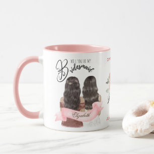 Anpassningsbar Branded Bridesmaid Frieri Brudens s Mugg