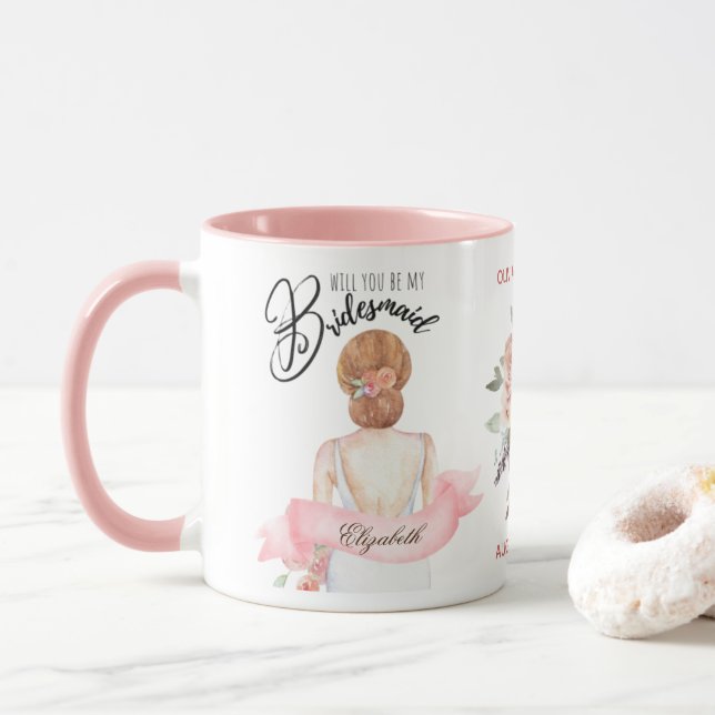 Anpassningsbar Branded Bridesmaid Frieri Brudens s Mugg (Med munk)