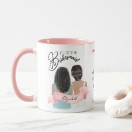 Anpassningsbar Branded Bridesmaid Frieri Brudens s Mugg