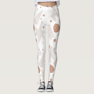 Anpassningsbar Branded Brown White julbalar Leggings