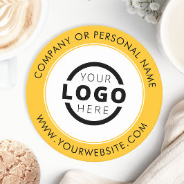Anpassningsbar Branded Business Logotyp Marknadsfö Underlägg Papper Rund