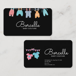 Anpassningsbar Branded Cream och Blue Baby Couture Visitkort