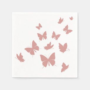Anpassningsbar Branded Cute Rosa Flied Butterflies Pappersservett