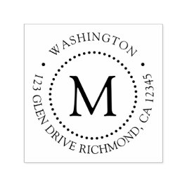 Anpassningsbar Branded Dot Ram Monogram Returadres Självfärgande Stämpel