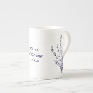 Anpassningsbar Branded Fransk lavender-blommor Benporslin Mugg