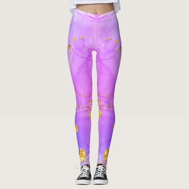 Anpassningsbar Branded Funny Space pizza cat leggi Leggings (Framsida)