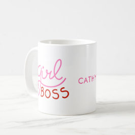 Anpassningsbar Branded Girl Chef Funky Hearts Namn Kaffemugg