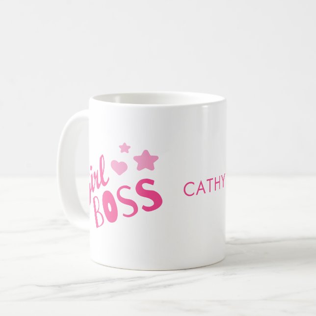 Anpassningsbar Branded Girl Chef Hearts Namn Coffe Kaffemugg (Framsida vänster)