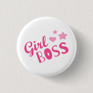 Anpassningsbar Branded Girl Chef Snyggt Rosa Black Knapp