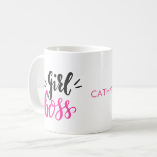 Anpassningsbar Branded Girl Chef typography Namn Kaffemugg