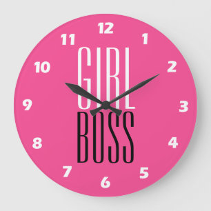Anpassningsbar Branded Girl Chef White Black Shock Stor Klocka