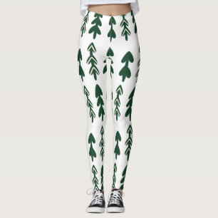 Anpassningsbar Branded Grönt Beige Handdragen jul Leggings