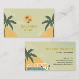 Anpassningsbar Branded Grönt Gult Summer Event Pla Visitkort