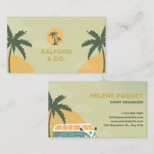 Anpassningsbar Branded Grönt Gult Summer Event Pla Visitkort