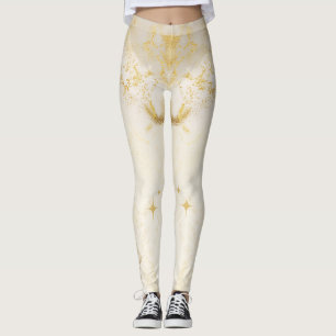 Anpassningsbar Branded Guld Resin Aesthetic Quotes Leggings