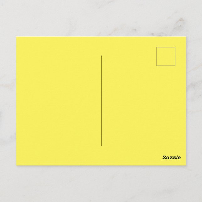 Anpassningsbar Branded Gult Bild-Perfekt Standard Vykort (Baksida)
