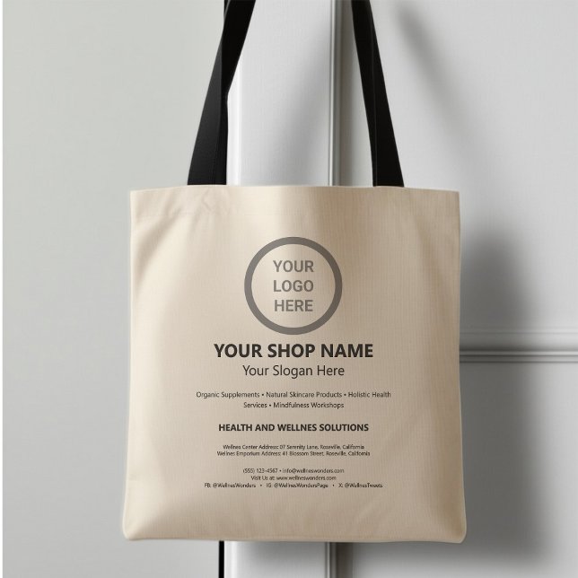 Anpassningsbar Branded Logotyp Promoting Business  Tygkasse (Skapare uppladdad)
