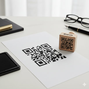 Anpassningsbar Branded Modern QR Code Self-Inking Självfärgande Stämpel