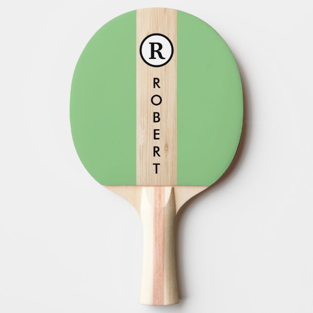 Anpassningsbar Branded Monogrammed Wood Färg Rand Pingisracket (Framsidan)