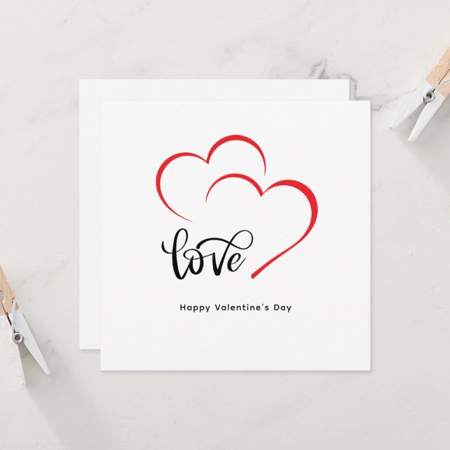 Anpassningsbar Branded Red Black Minimalist Alla h Inbjudningar (Fram/Back In Situ)