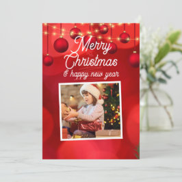 Anpassningsbar Branded Red God jul Gott nytt år Julkort