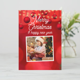 Anpassningsbar Branded Red God jul Gott nytt år Julkort