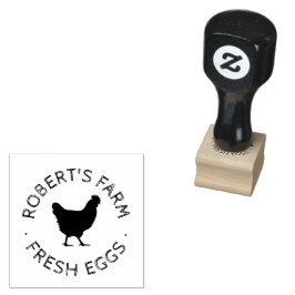 Anpassningsbar Branded Script Lycklig Hen Egg Frim Stämpel