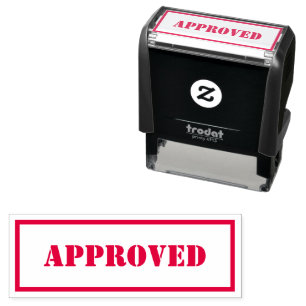 Anpassningsbar Branded Simple Gräns Bold Red Godkä Självfärgande Stämpel