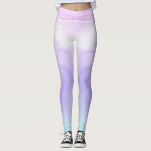 Anpassningsbar Branded Teal Ribbon Leg Capri Leggi Leggings