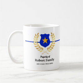 Anpassningsbar Branded Thin Blue Line Polisen Badg Kaffemugg