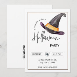 Anpassningsbar Branded White & Black Halloween fes Inbjudningar