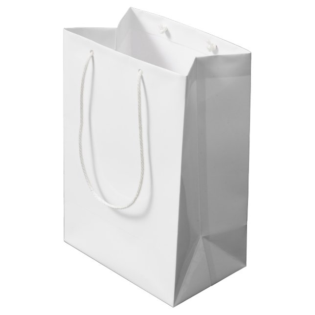 Anpassningsbar Branded White Gift Bag | Medium Glo (Baksidan Vinklad)