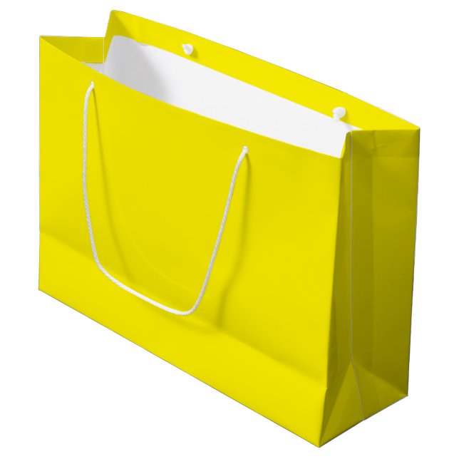 Anpassningsbar Branded White Gift Bag | Stor glans (Framsidan Vinklad)