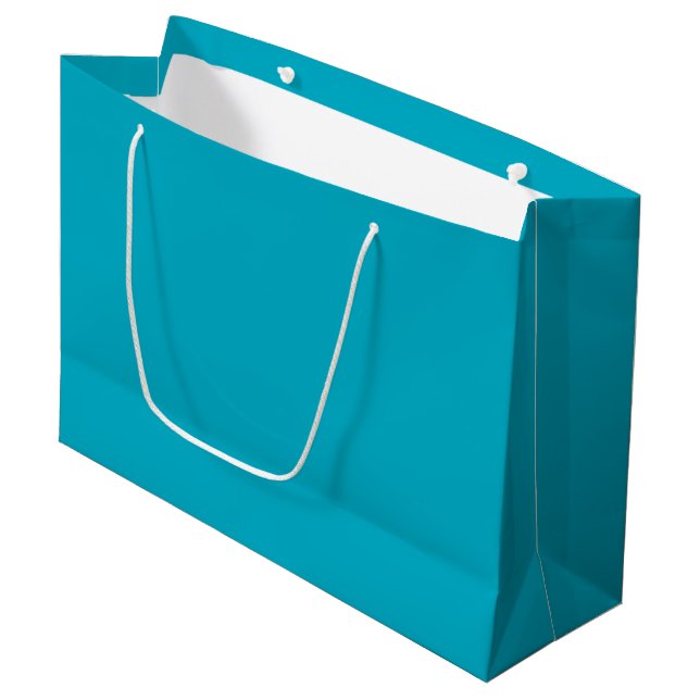 Anpassningsbar Branded White Gift Bag | Stor glans (Framsidan Vinklad)
