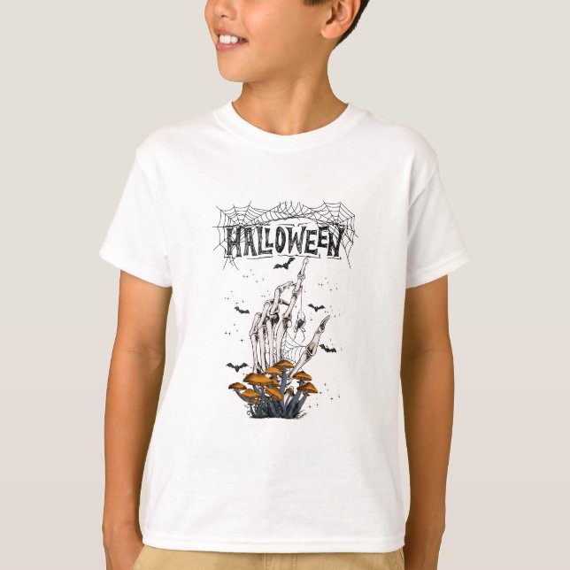 Anpassningsbar Branded White Modern Halloween T-Sh T Shirt (Framsida)