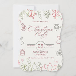 Anpassningsbar Branded White Simple jul Party