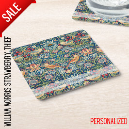Anpassningsbar Branded William Morris Birds Mönste Underlägg Papper Kvadrat