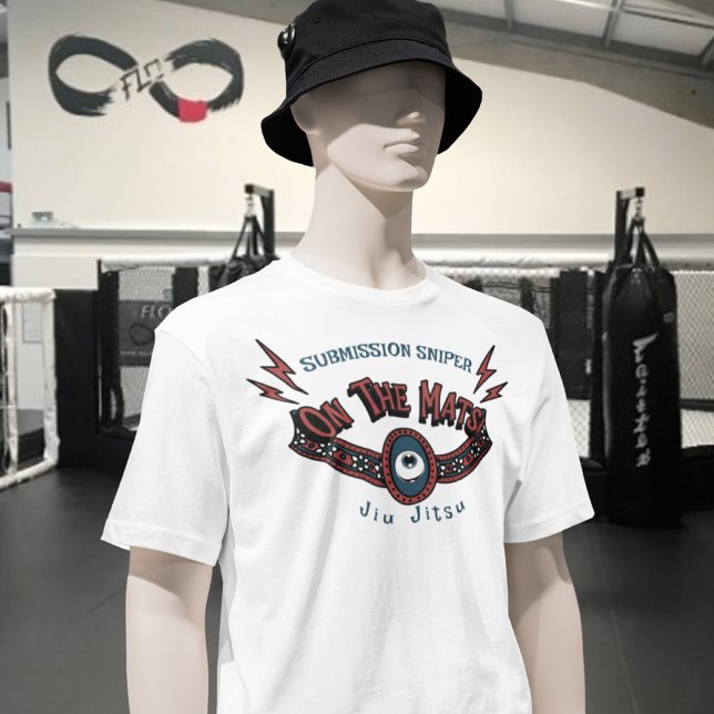 Anpassningsbar Brasilian Jiu Jitsu på mattorna T Shirt (Jiu Jitsu "On The Mats" T-shirt with easy to customize text.)