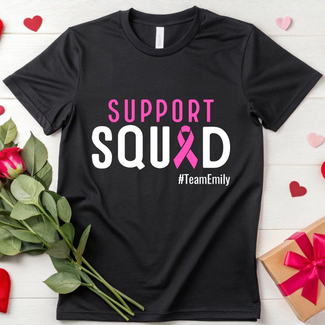 Anpassningsbar Breast Cancer Fighter Support Team  T Shirt (Skapare uppladdad)