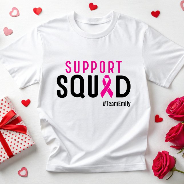 Anpassningsbar Breast Cancer Fighter Support Team  T Shirt (Skapare uppladdad)