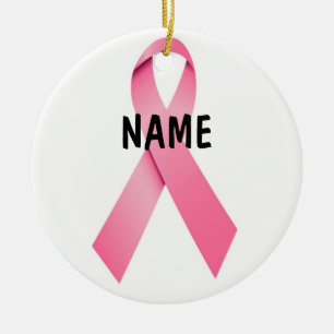 ANPASSNINGSBAR Breast Cancer - julminnesmärke Julgransprydnad Keramik