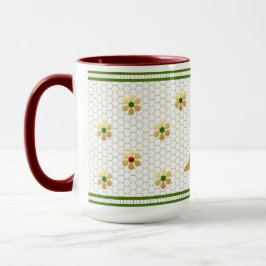 Anpassningsbar Brev | Chic Guld Daisy Honeycomb Mugg