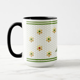 Anpassningsbar Brev | Chic Guld Daisy Honeycomb Mugg