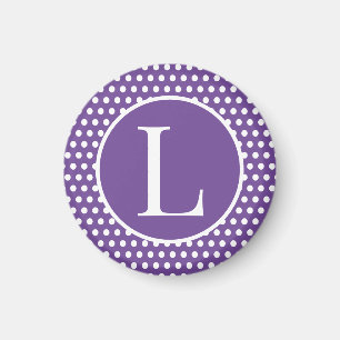Anpassningsbar brev Lila Polka dots Magnet
