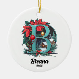 Anpassningsbar Brev Namn Initialer jul Julgransprydnad Keramik
