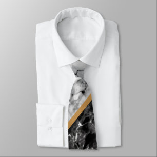 Anpassningsbar Brev Neck Tie Black White Marble St Slips