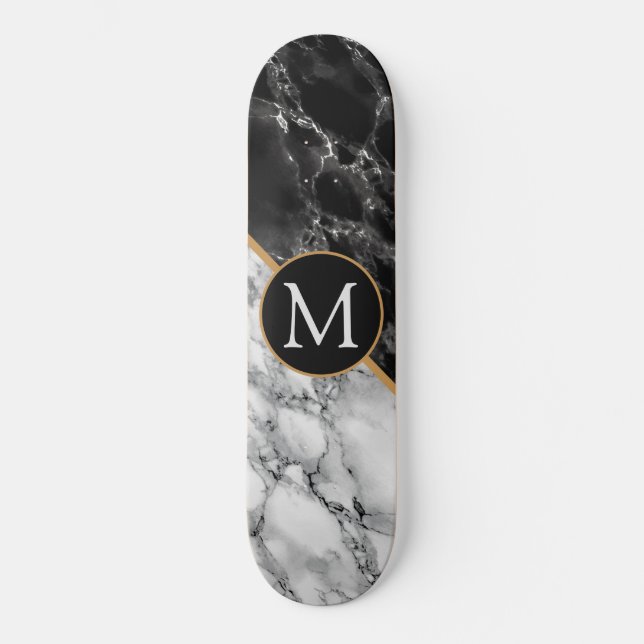 Anpassningsbar Brev Skateboard Marble Stone (Framsida)