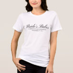Anpassningsbar Bride Babes Bachelorette Helg Trend T Shirt<br><div class="desc">Fira din bachelorette helg i stil med chicen "Brides Babes" anpassningsbar t-shirt! Den här skjortan är elegant för ett klassat och minnesvärt party. Den har perfektens manus- och personlig som namn, plats och år. Idealisk för en flyktväg från helg eller vilken destination som helst, erbjuder den här garantin en sofistikerad...</div>
